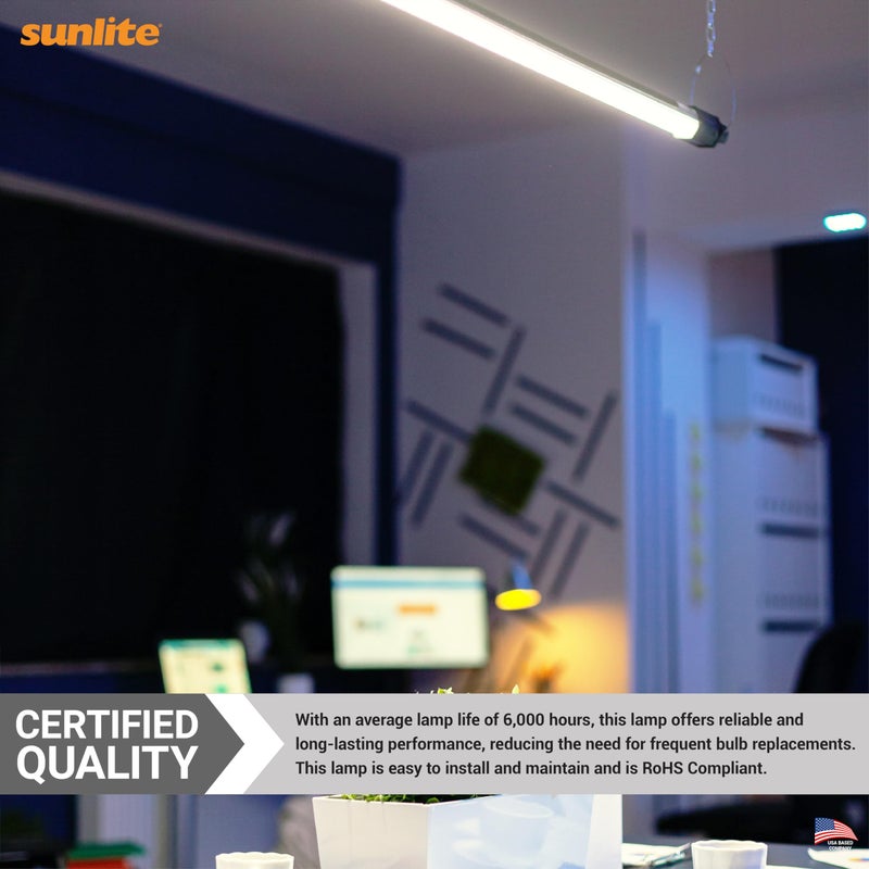 Sunlite 21-Inch F13T5/CW T5 Linear Fluorescent Lamp, 13 Watts, 850 Lumens, 4100K Cool White, Miniature G5 Bi-Pin Base, ROHS Compliant, High Performance Straight Tube, 10 Pack - Image 5